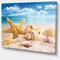 Designart - Starfish and Seashells on Beach - Seashore Photo Canvas Art Print